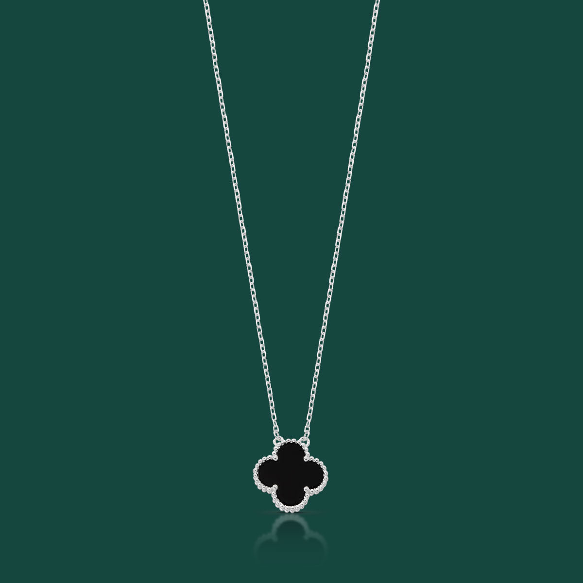 Corrente de prata 925 com pingente 1 trevo v12 10mm