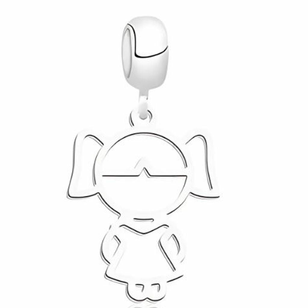 Berloque Menina ou Menino Vazado Desenhado