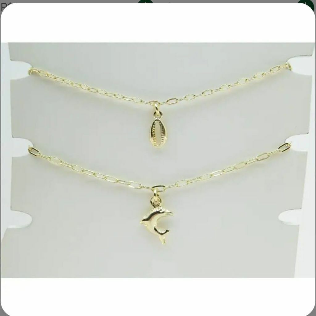 Tornozeleira Buzio, Peixe Banhado a Ouro - valor por modelo