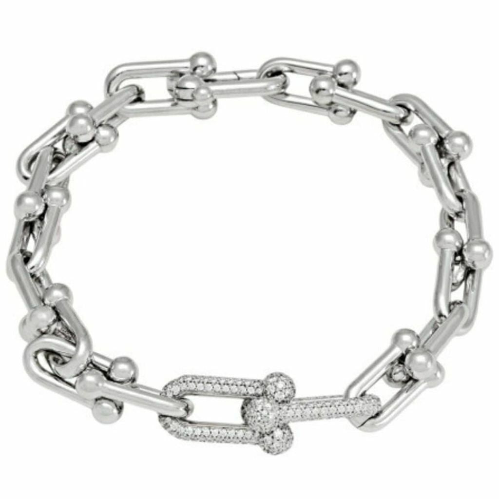 Pulseira Folheado a Ouro 18k e Prata Elos Correntes Inspiração TIFFANY