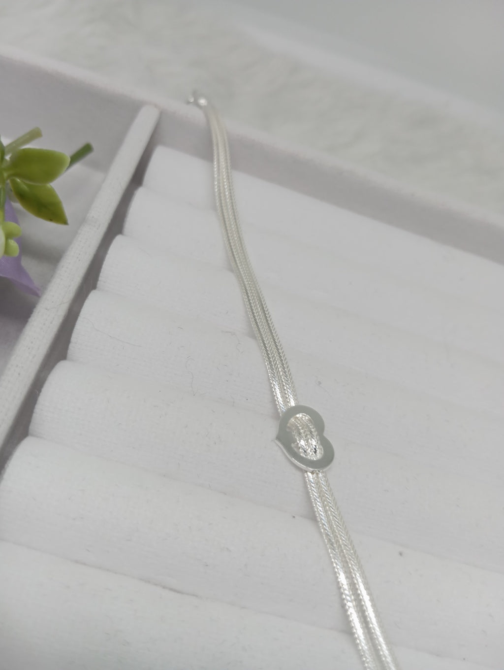 Pulseira 2 Fios C/ Coração 3,4gr