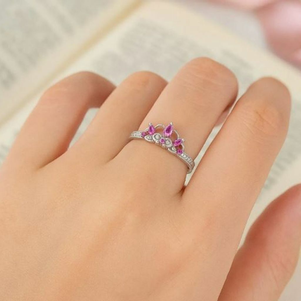 Anel de prata 925 princesa rapunzel