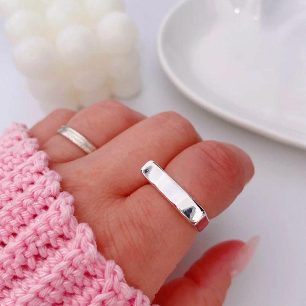 Anel Ajustável Semi Jóia Prata Onda