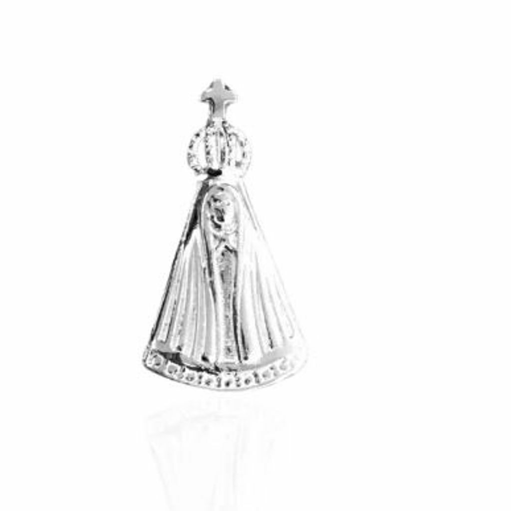 Pingente de prata 925 passante n s aparecida lisa