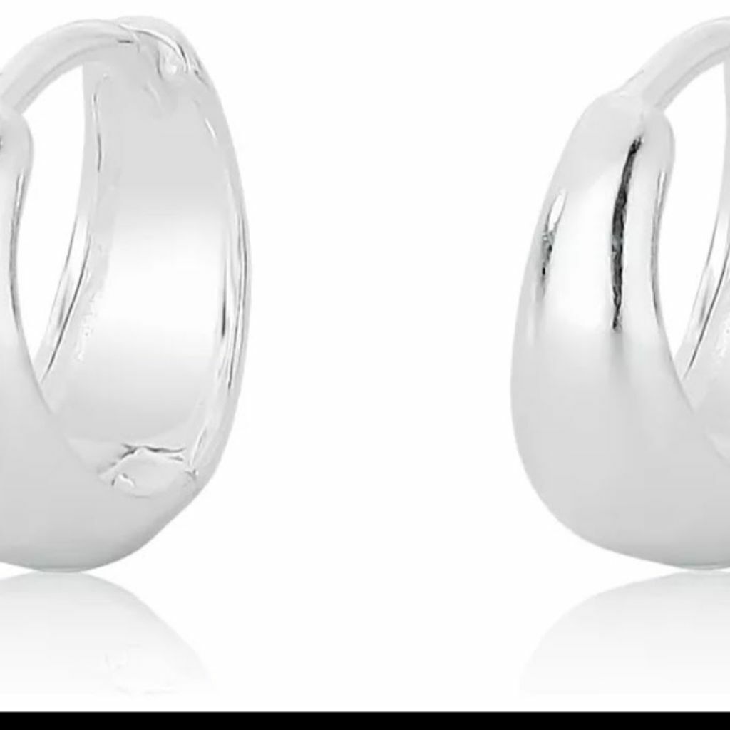 Brinco Argola Formato Gota 13mm Prata 925