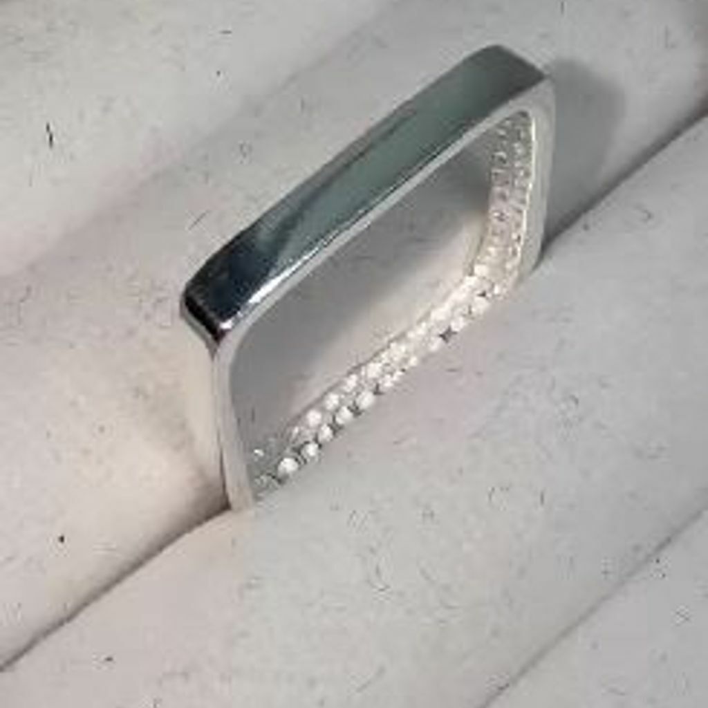 Anel prata 925 Quadrado Liso Largo