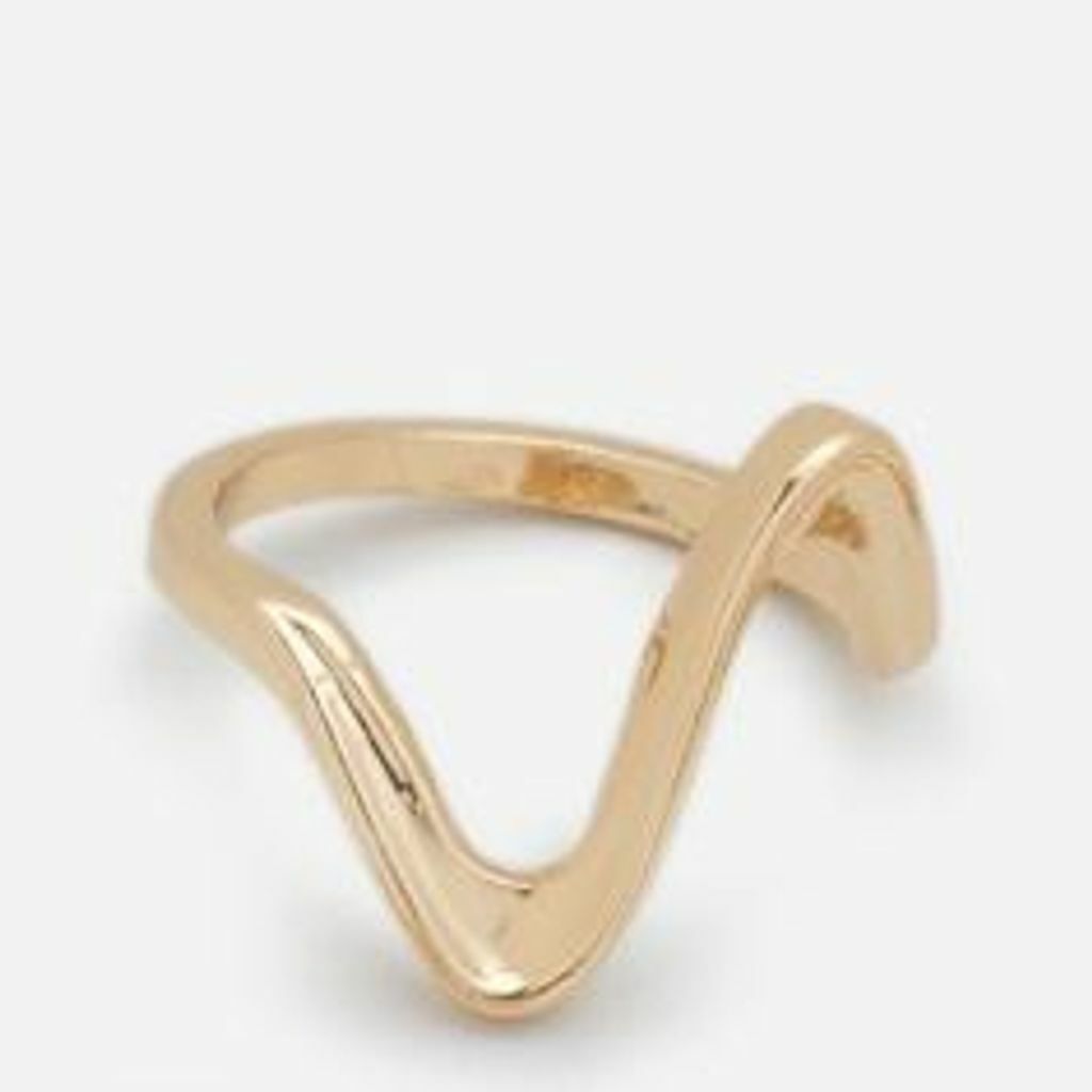 Anel Curvas Folheado Ouro TAM. 25
