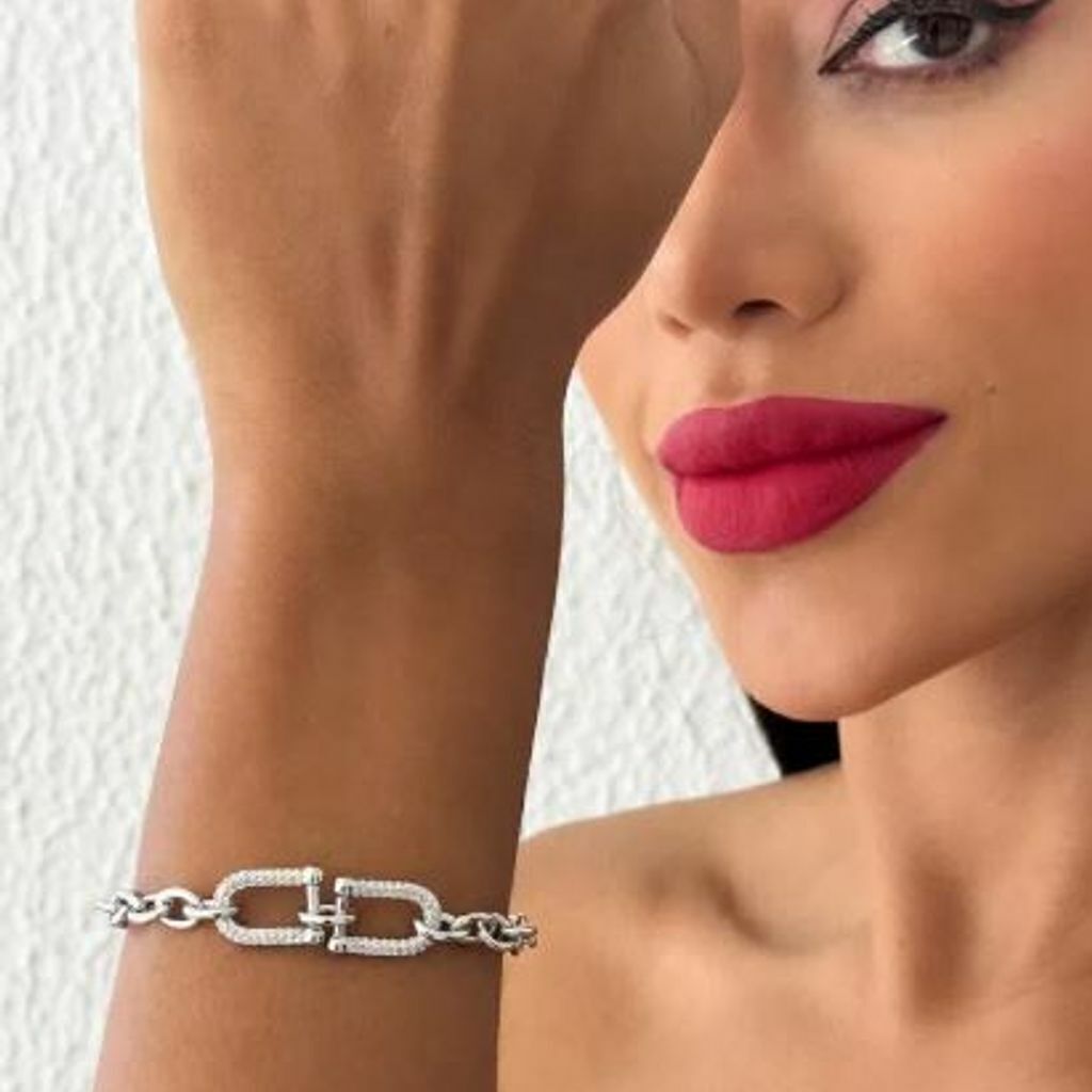 Pulseira Elos Corrente Tiffany Semi Jóia Prata