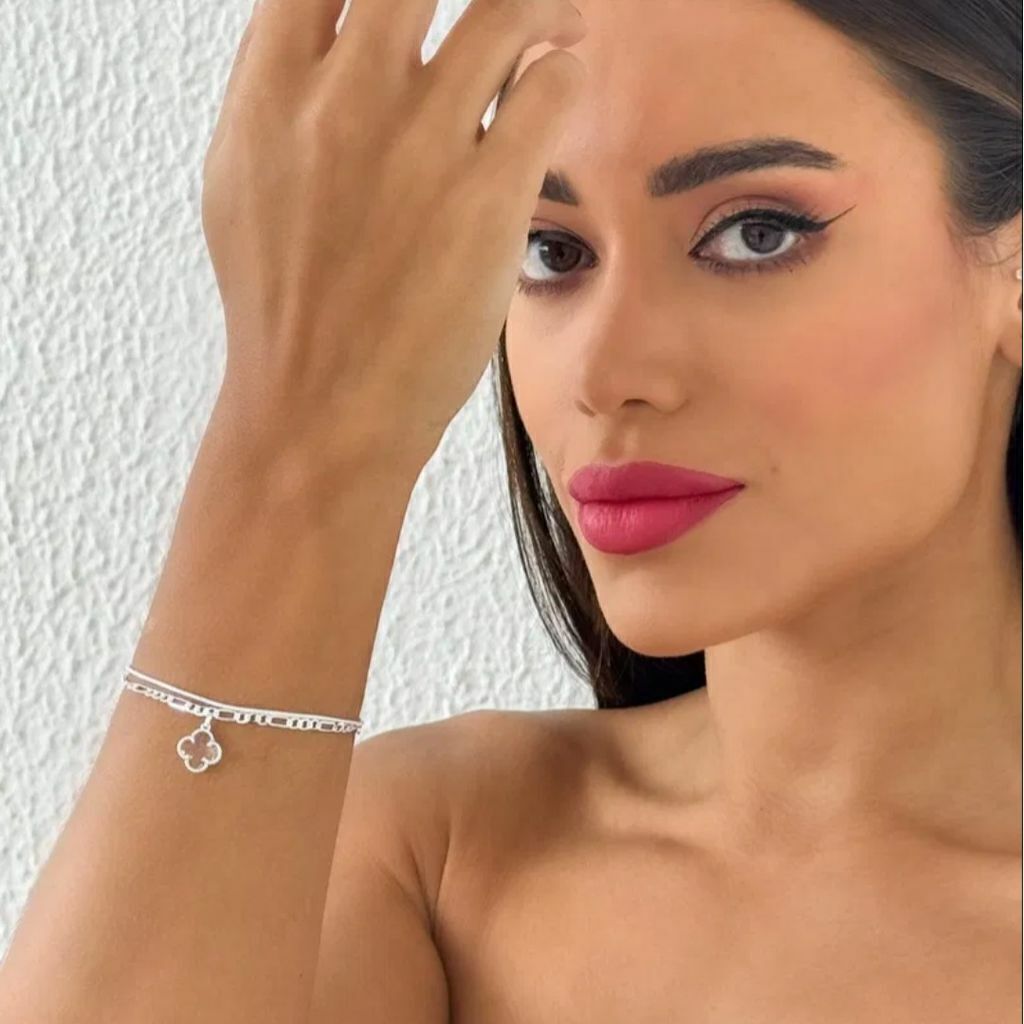 Pulseira Dupla Folheada a Ouro 18k e Prata Inspiração VG.Transparente