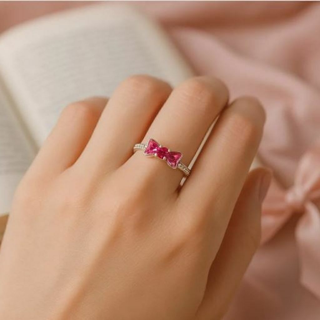 Anel de prata 925 princesa branca de neve laço