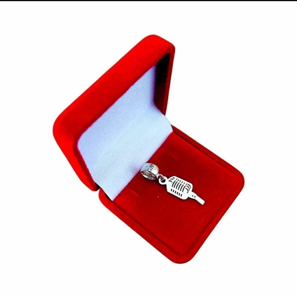 Berloque Microfone prata 925