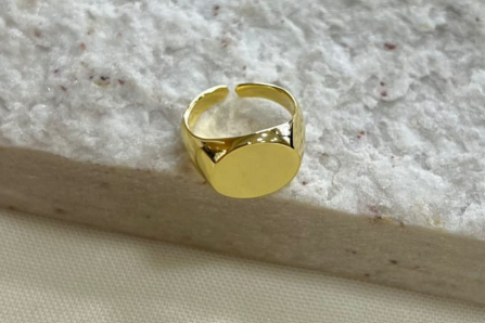 Anel Redondo Liso Mingo Banhado a Ouro