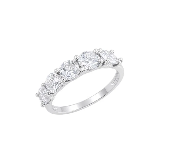Anel Aparador 5 Pontas, Folheado a Ouro 18k, Prata 925 e Diamante Cristal