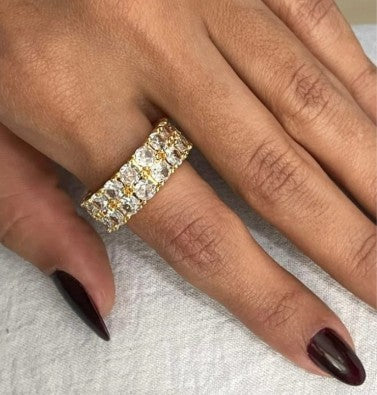 Anel Aparador Duplo Banhado a Ouro