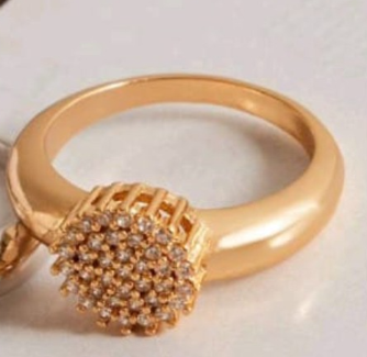 Anel Solitário Micro Zircônia Banhada a Ouro e a Ródio Branco