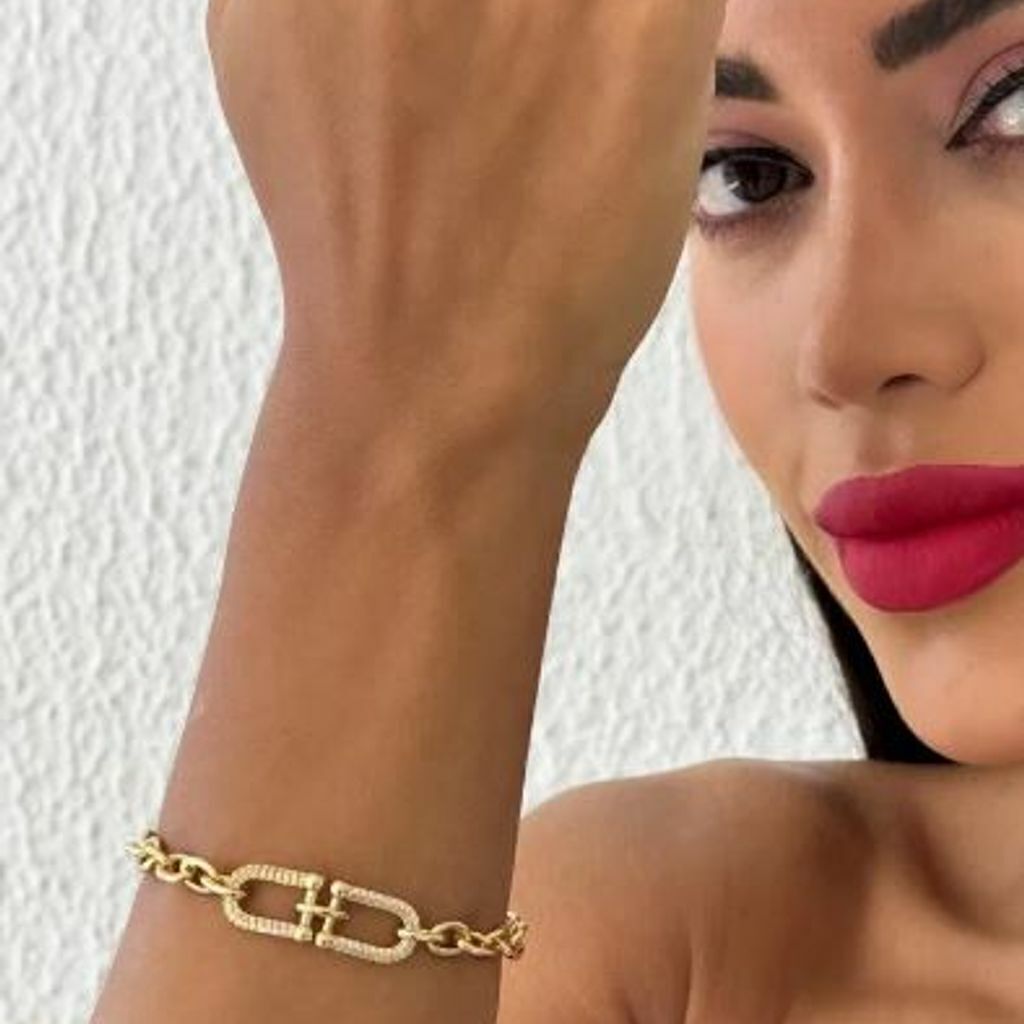 Pulseira Elos Corrente Tiffany Semi Jóia Prata