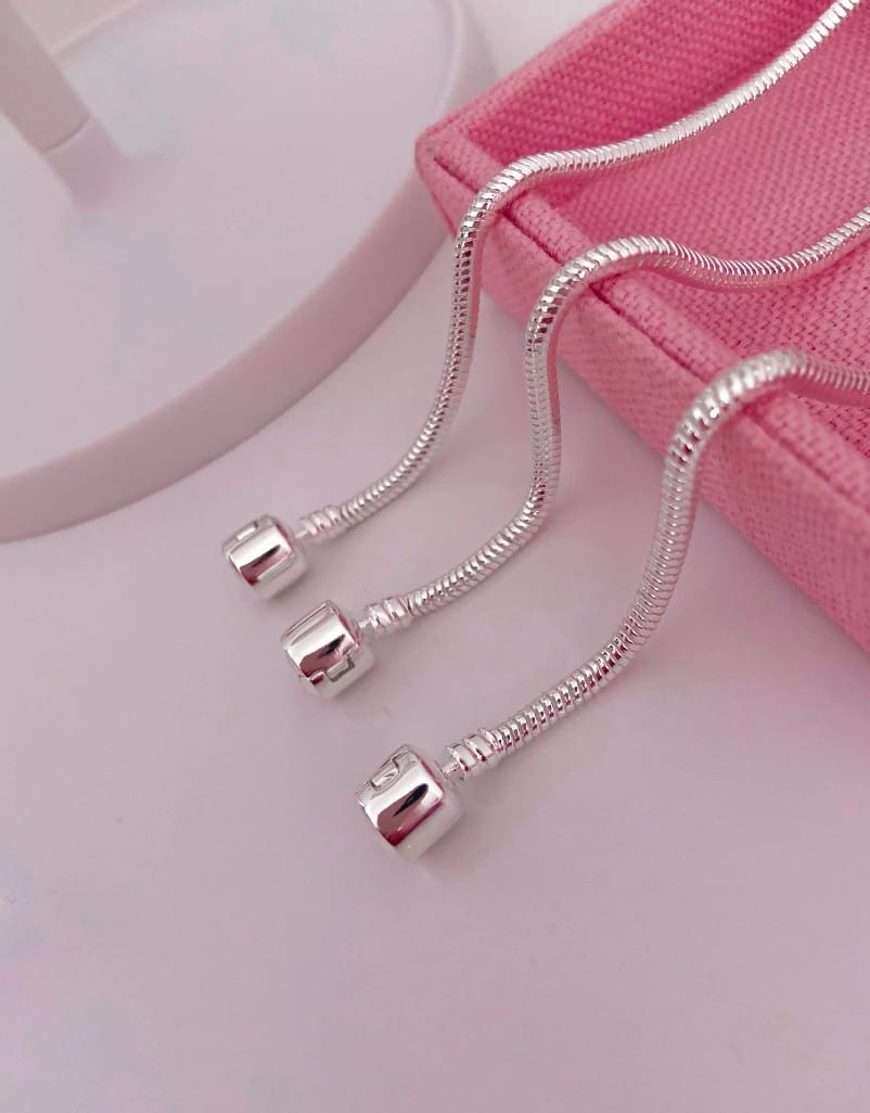 Pulseira para Berloques Fecho Tradicional 18cm Banhado a Prata 925