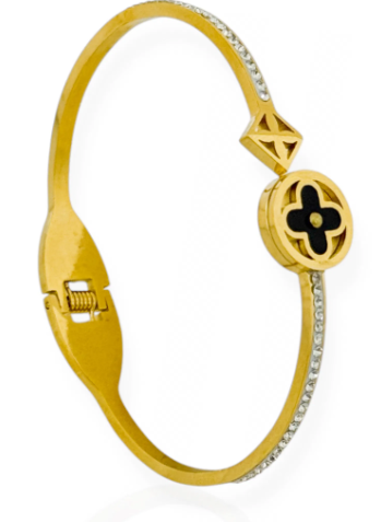 Bracelete Folheado a Ouro 18k e Prata Inspiração Vg. Com Zircônia