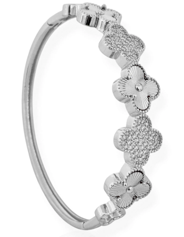 Bracelete Folheado a Ouro 18k e Prata Inspiração Vg. Cravejado e Detalhado