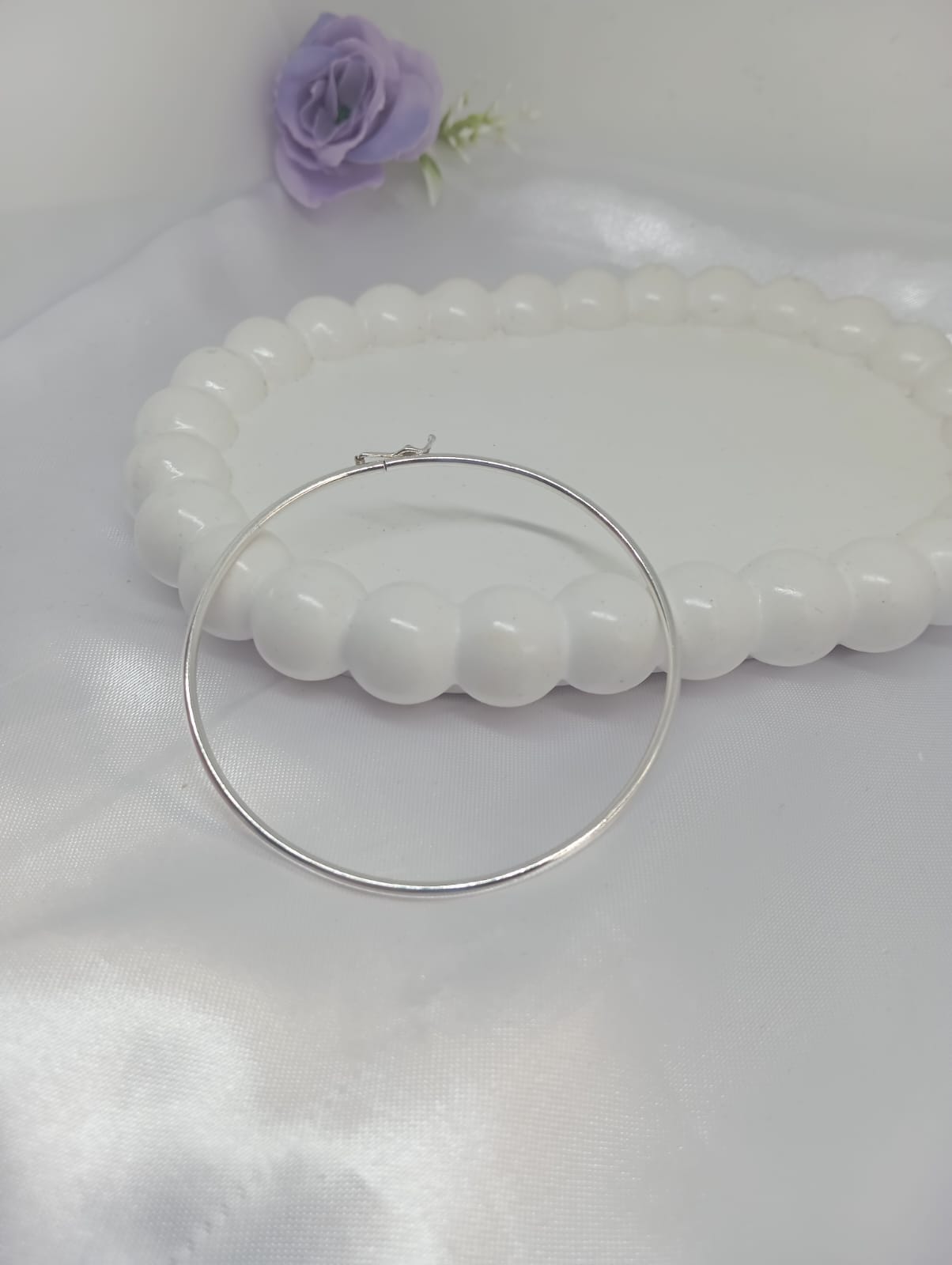 Bracelete prata 925 Liso Fio Redondo 2mm