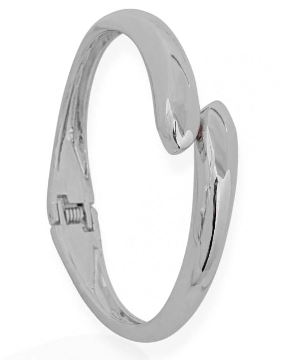 Bracelete Gota Reta Minimalista Liso Linha Luxo Banhado a Ródio