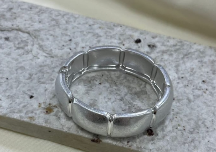 Bracelete Largo Banhado a Ródio