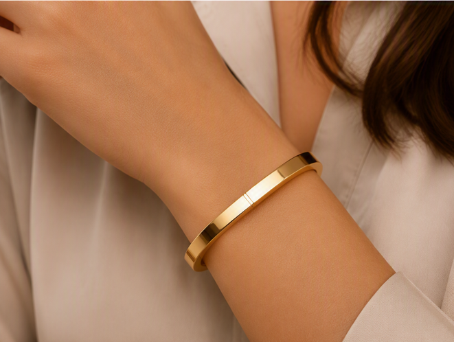 Bracelete Largo Banhado a Ouro Tam. 60cm