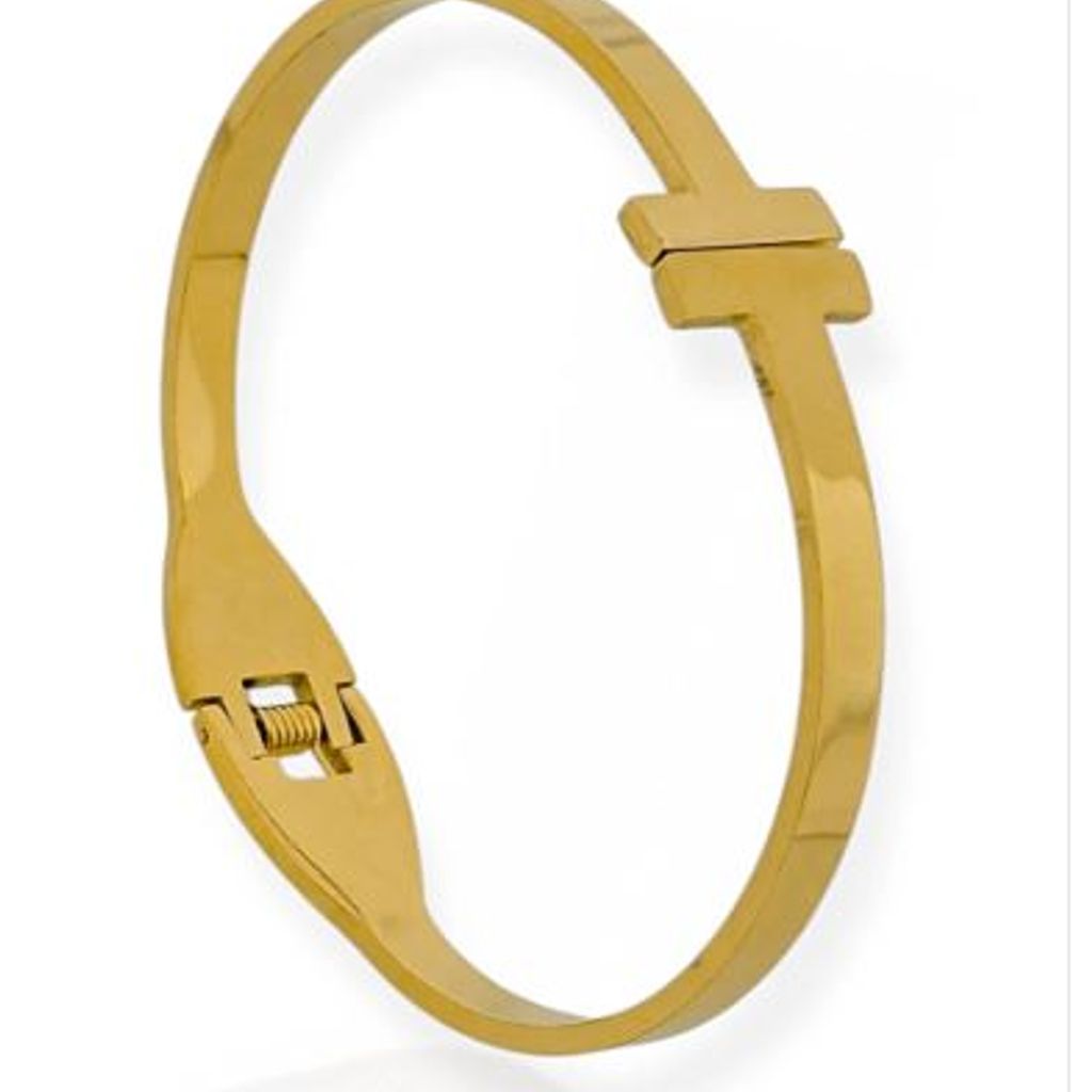 Bracelete Inspiração Tiffany Barrinha Semi Jóia Ouro 18k