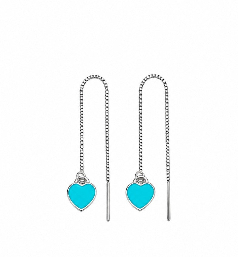 Brinco Corações Tiffany prata 925