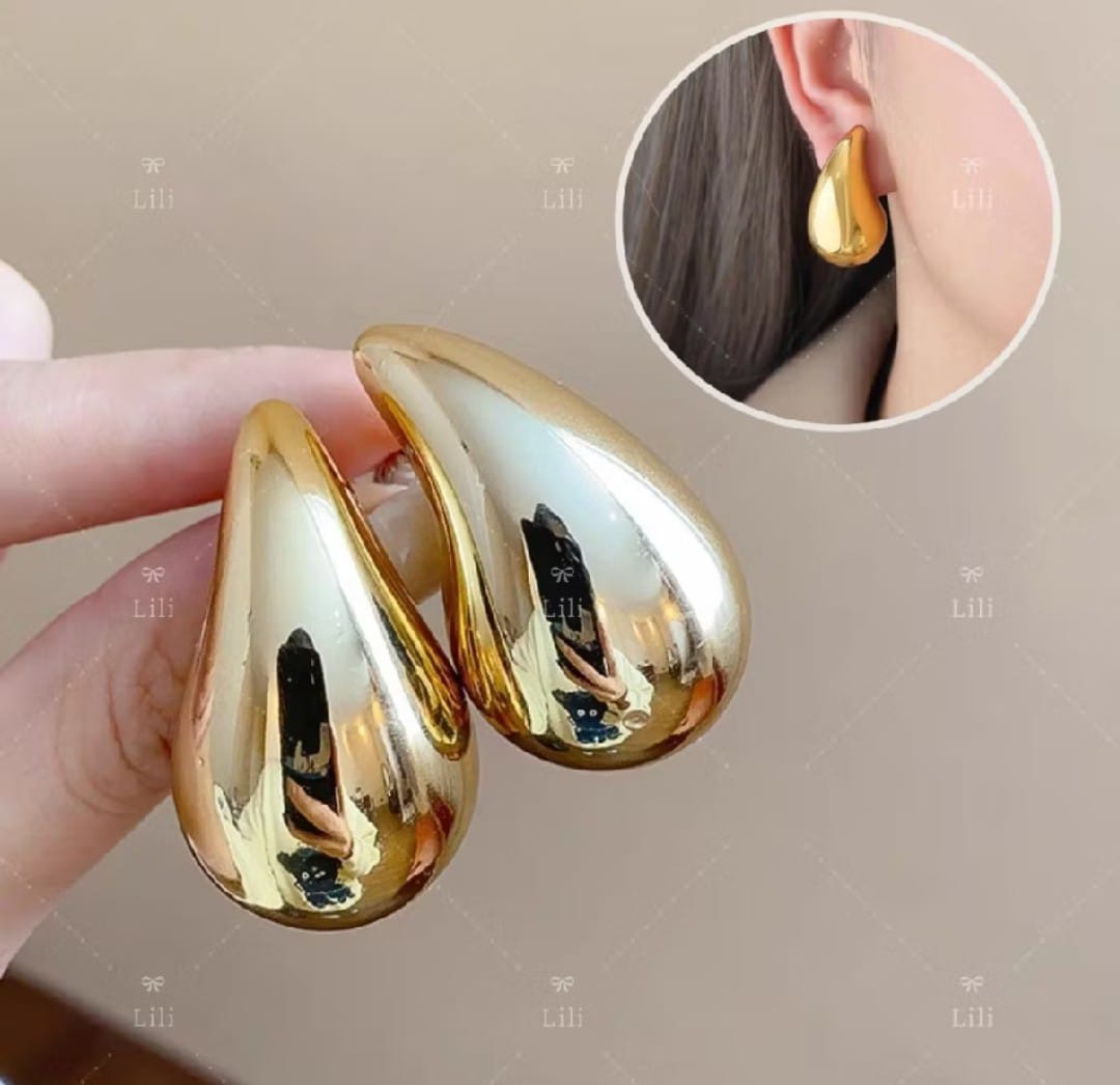 Brinco Gota GG Lisa 42mm Banhado a Ouro