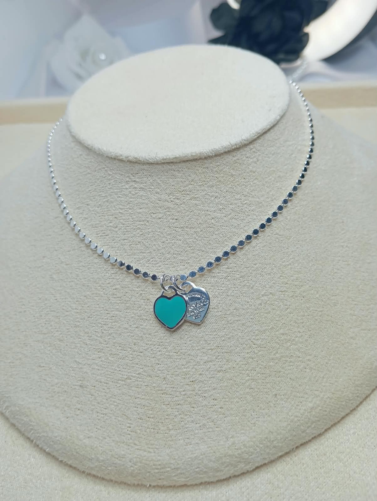 Choker Corações Tiffany prata