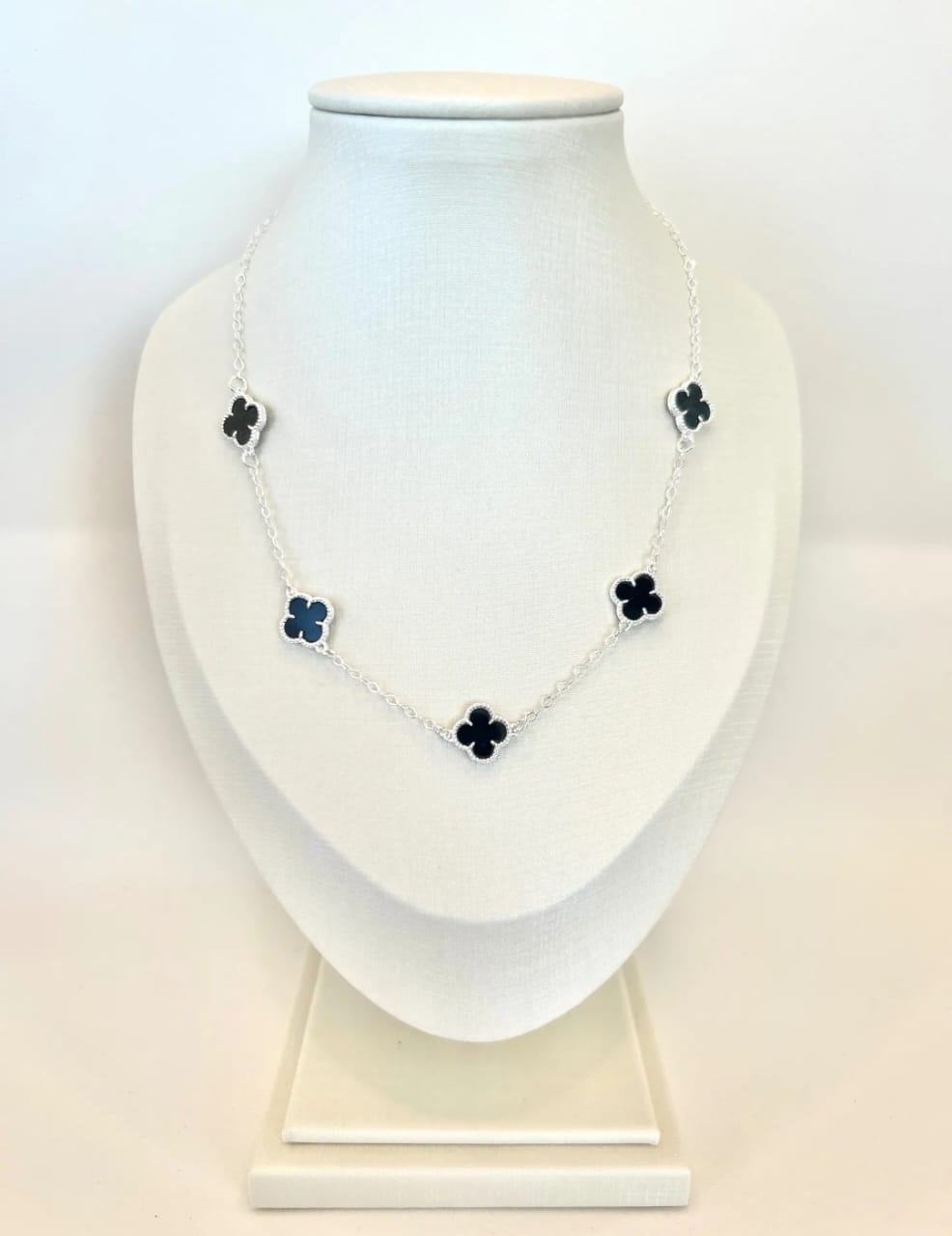 Chocker 5 Trevos 40cm prata 925 Inspiração VG