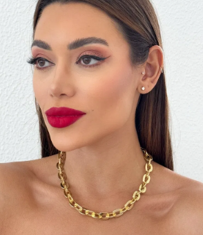Colar ELOS Folheada a Ouro 18k Correntaria Liso