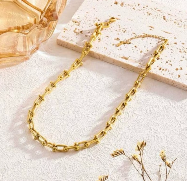 Colar Elos Tiffany Lisa Tam. 45cm Banhado a Ouro