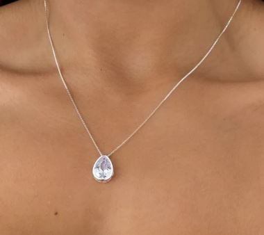 Colar Folheado a Ouro 18k e Prata Gota Encapsulado G