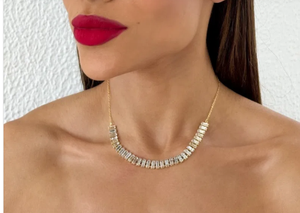 Choker Navetes Banhado  a Ouro