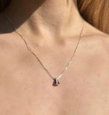 Colar Nossa Senhora Mini com Zircônia prata 925