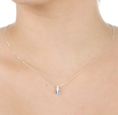 Colar prata 925 Nossa Senhora Aparecida Mini com Zircônias