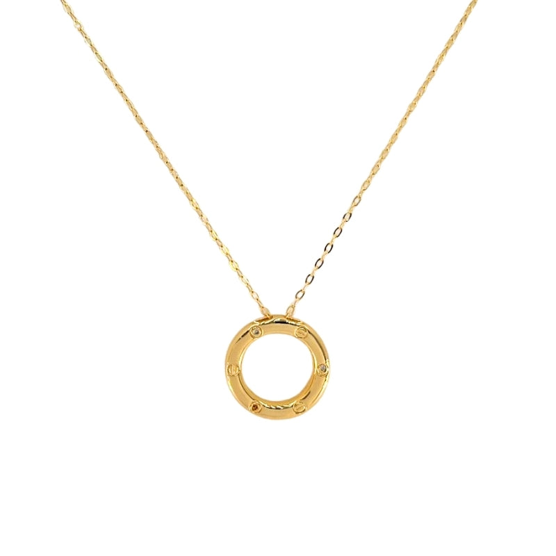 Gargantilha Cartier com Zircônia 45cm Banhado a Ouro