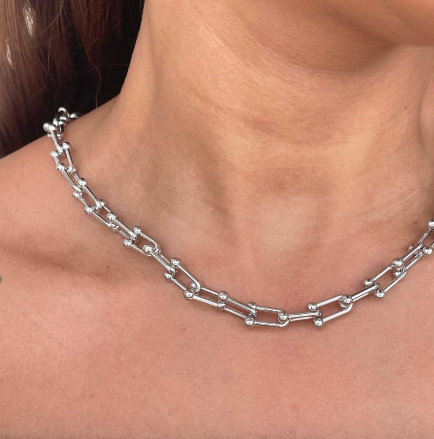 Colar Folheado a Ouro 18k e Prata Elos Modernos Tiffany