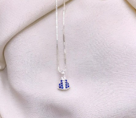 Colar prata 925 Nossa Senhora Aparecida Mini com Zircônias