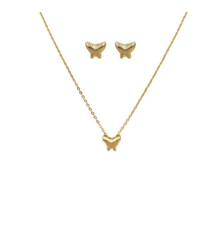 Conjunto Infantil Borboleta Folh. Ouro Tam. 35cm