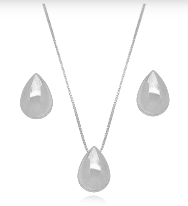 Conjunto Semi joia Gota Lisa RÓDIO BR