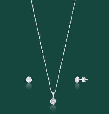 Conjunto Ponto de Luz Redondo prata 925