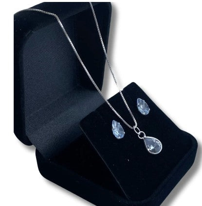 Conjunto Ponto de Luz Gota prata 925