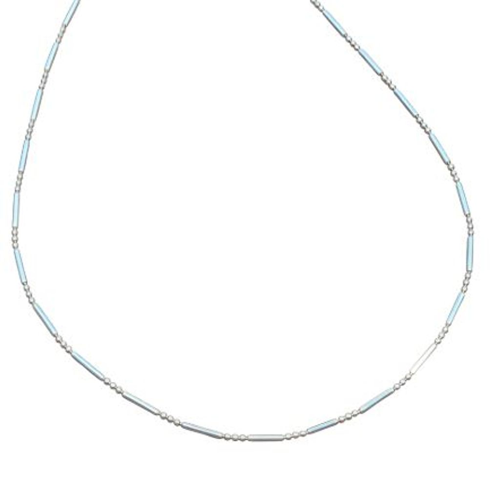 Corrente Traços e 2 Bolinhas 40cm prata 925