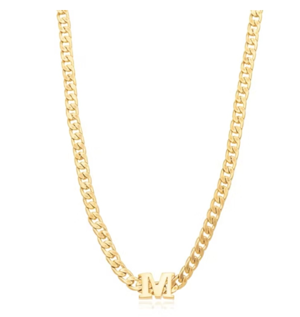 Choker Corrente Elos com Letra Inicial Banhado a Prata 925 ou a Ouro