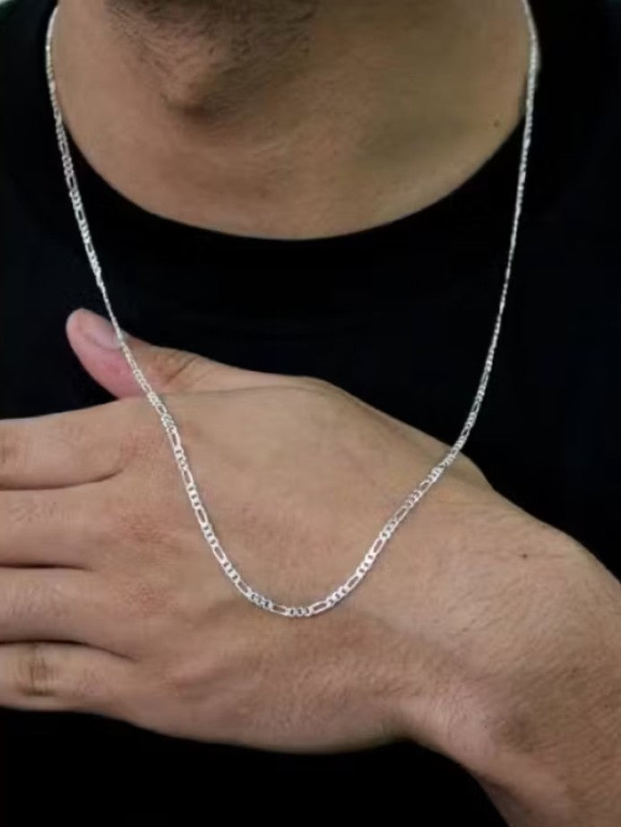 Corrente Masculina prata 925 com Pigente Cruz Palito 70cm 2.2mm 3x1 Escama