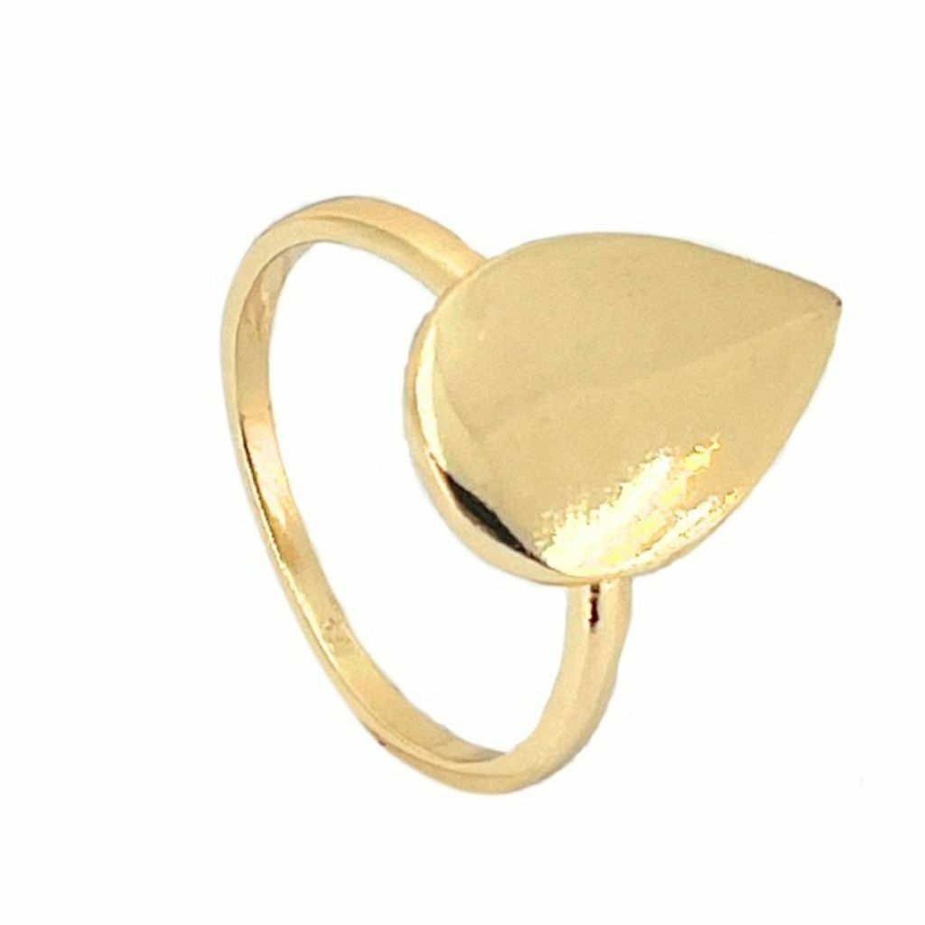 Anel Gota Lisa Semi Jóia Ouro