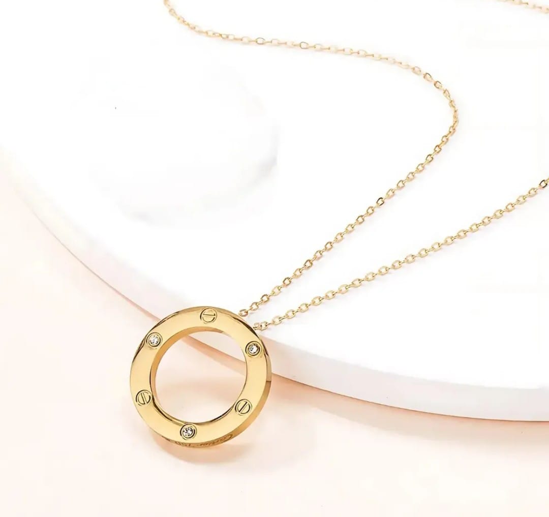 Gargantilha Cartier com Zircônia 45cm Banhado a Ouro